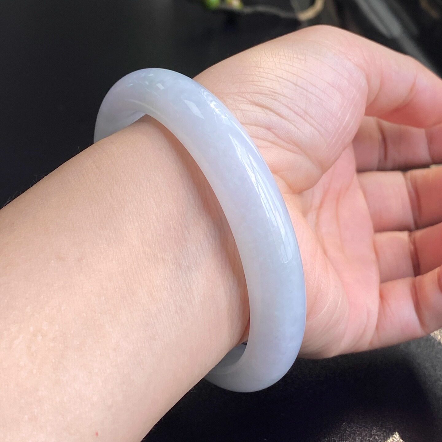 泗隆珠宝-缅甸天然A货翡翠手镯玉石玉器镯子 糯冰紫罗兰手镯