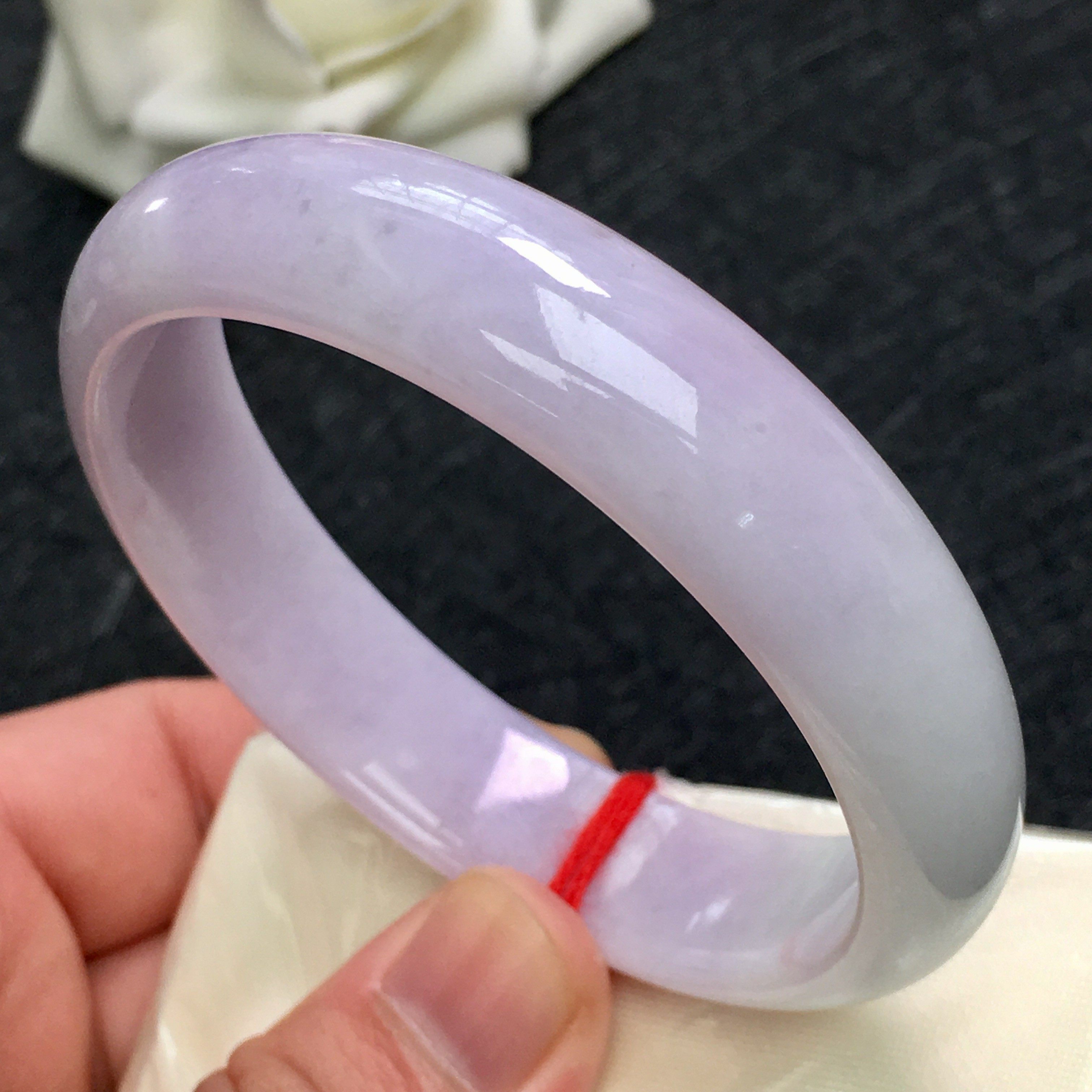 6)【泗隆珠宝】缅甸天然a货紫罗兰翡翠手镯54圈口工厂