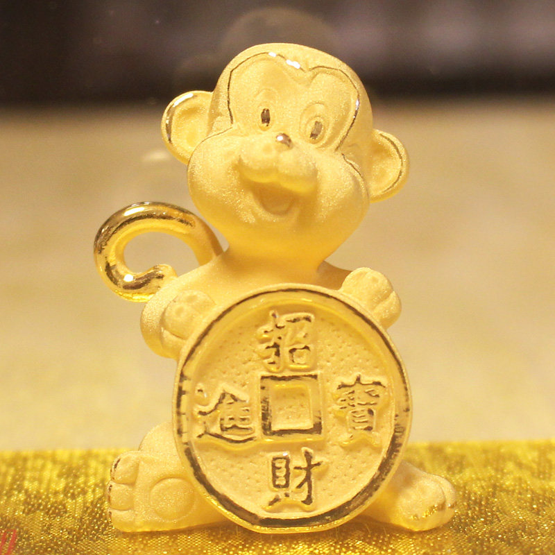 正品绒沙金招财金猴聚宝摆件猴年贺岁金元宝生肖猴如意摆设生日礼
