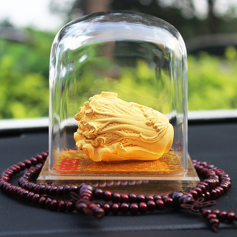 金馨豪品 车内饰汽车摆件用品车内摆设装饰品绒沙金黄金白菜车载