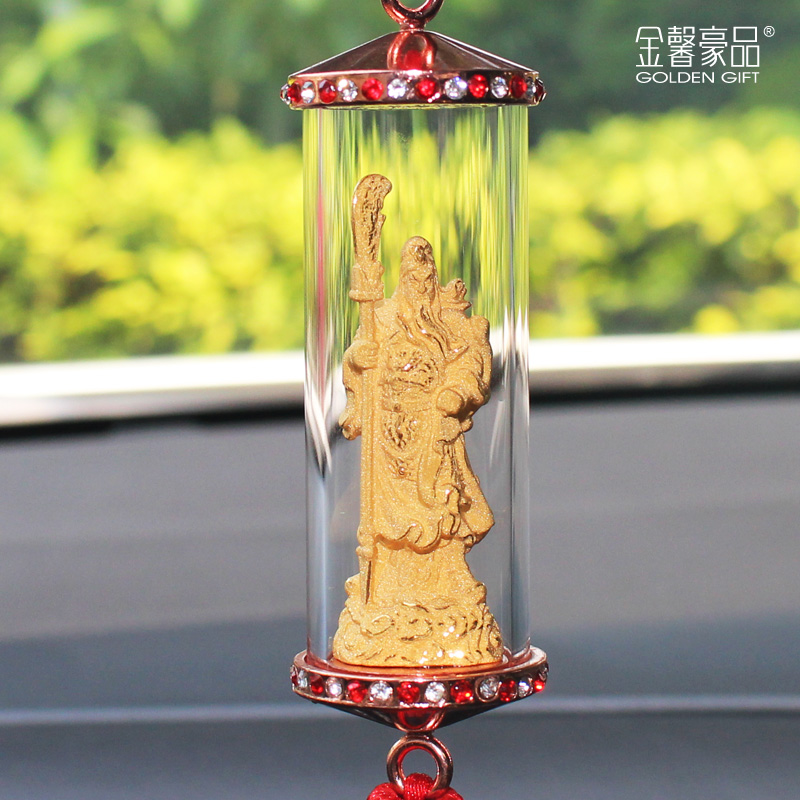 金馨豪品 车载礼品绒沙金工艺品汽车摆件车内装饰品关公汽车饰品