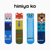 疯狂动物儿童袜子秋冬中筒袜潮女学生中大童卡通动漫百搭棉袜男童