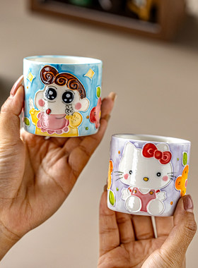 可爱holle kitty马克杯卡通高颜值家用办公室咖啡杯喝水杯陶瓷杯
