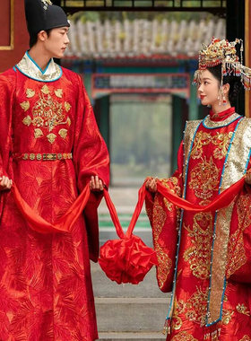 中式婚纱摄影道具红色绣球团扇