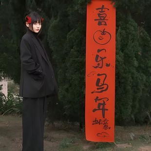 2026新款马年新年写真拍照背景条幅道具外景拍摄挂布过年摄影装饰