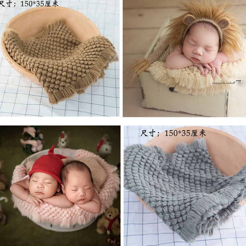 新生儿摄影道具编织毯子婴儿拍照道具毛毯影楼宝宝满月照创意帽子在类目 童装/婴儿装/亲子装, 其它中 - 来自Buy2taobao.com提供专业的淘宝代购服务