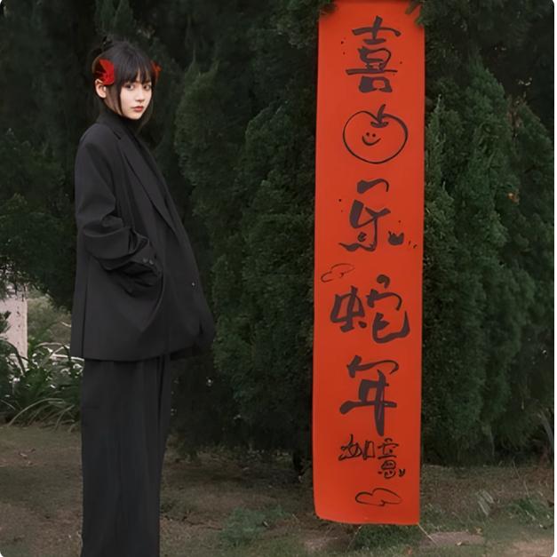 2025喜乐蛇年新年写真拍照背景条幅道具外景拍摄挂布过年摄影装饰