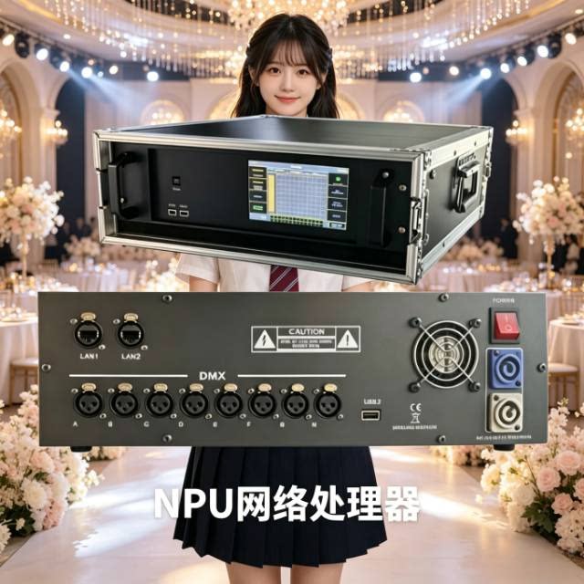NPU网络处理器 8路DMX输出大型舞台演出酒吧夜场婚庆灯光秀控制器