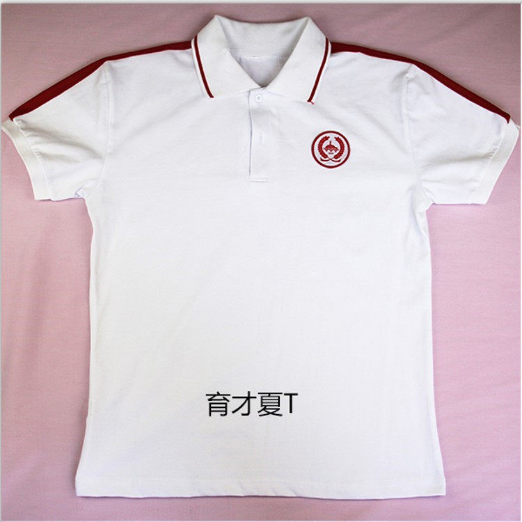 北京市纯棉白色夏季短袖校服t恤