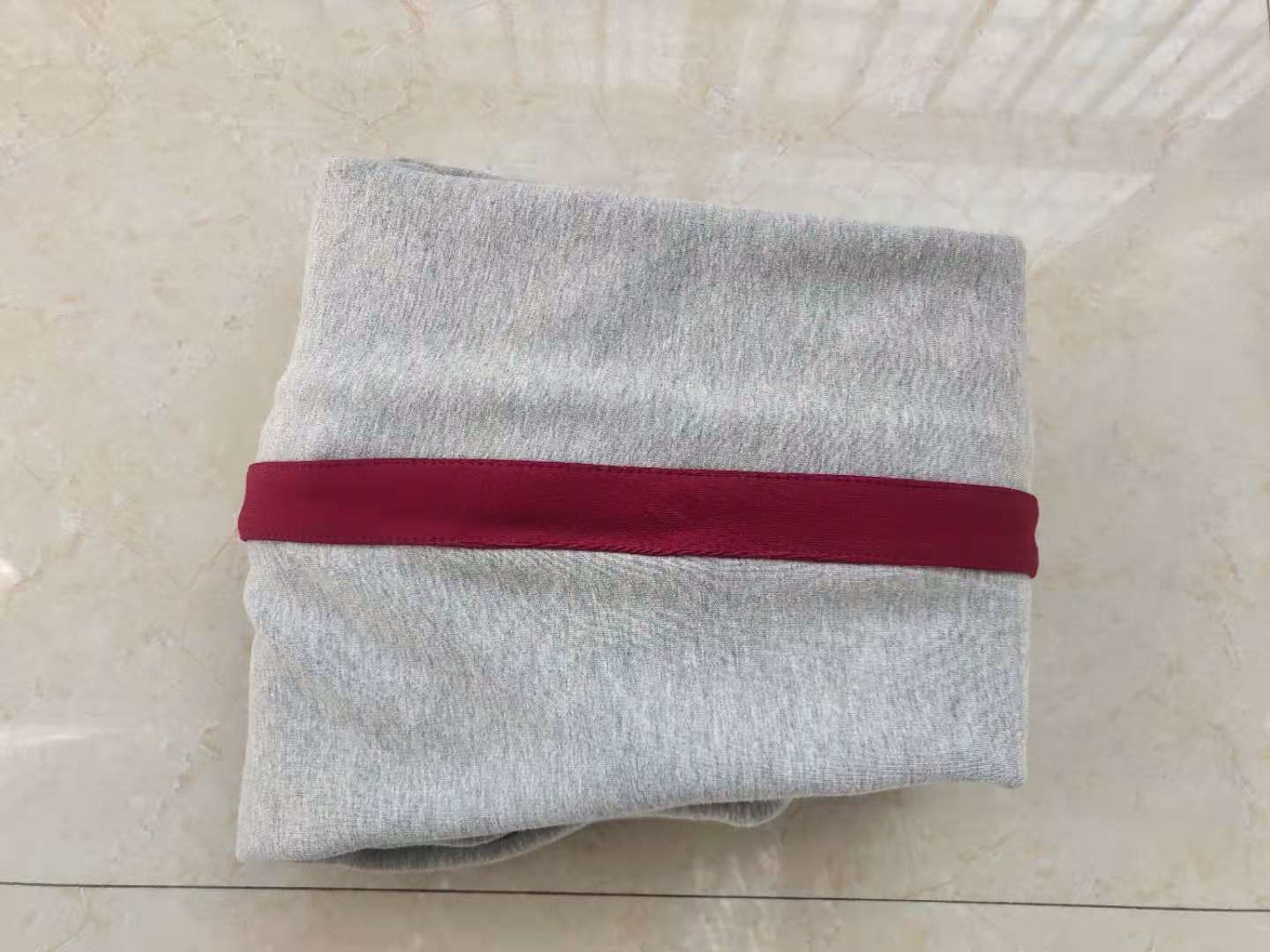 春秋中小学生校服裤纯棉加绒运动裤灰色镶酒红宽杠条校裤裤子