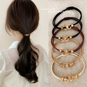 双圆环扎头发圈头绳女2025新款 后脑勺高弹力橡皮筋低马尾皮套发饰