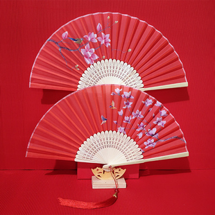 7寸中国风折扇女式 随身古典旗袍舞蹈学生走秀定制扇 扇子汉服夏季