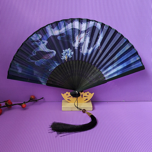 6寸古典汉服绢布舞蹈折扇