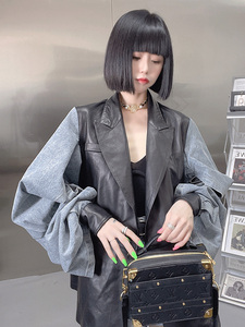 《现货》真皮皮衣女2023新款牛仔服外套女欧洲站春装高级感设计女