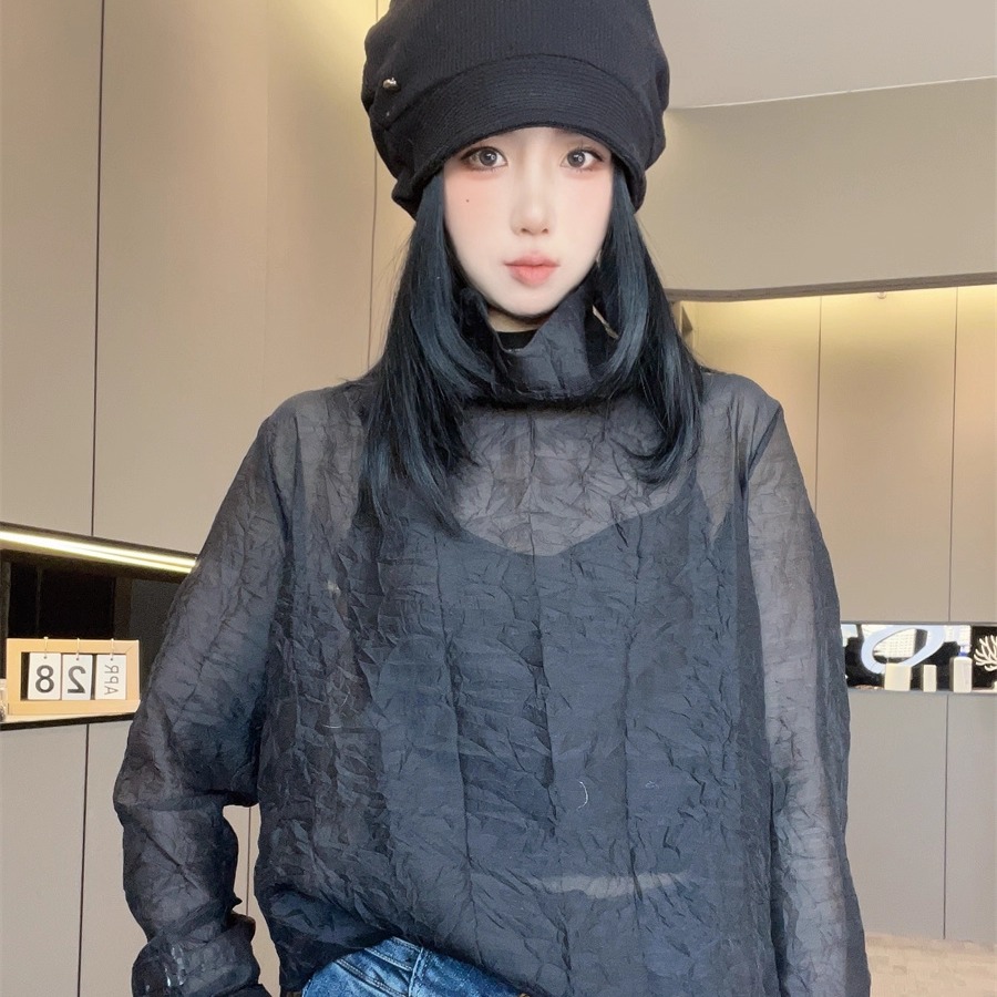 内搭洋气常规欧洲站圆领套头长袖