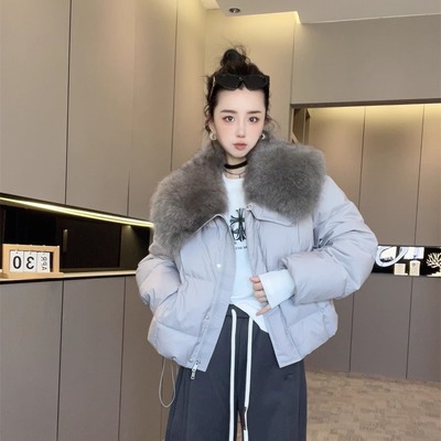 狐狸毛领短款羽绒服女款