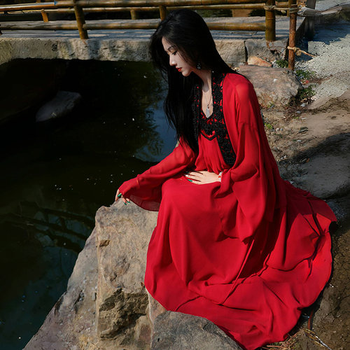 澄渔新中式珠啥礼服吊带裙套装