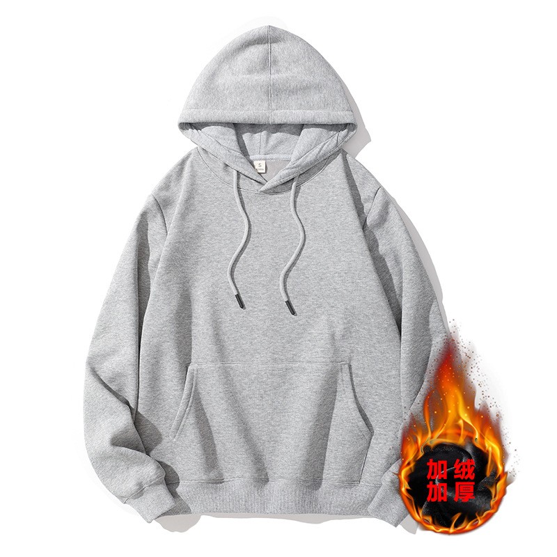 秋冬男士加绒宽松连帽大码卫衣