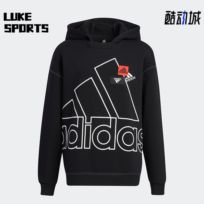 Adidas/阿迪达斯正品冬季新款大童休闲加绒连帽卫衣HM5230