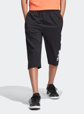 Adidas/阿迪达斯正品YB TR W 3/4 P大童训练短裤七分裤 DV1387