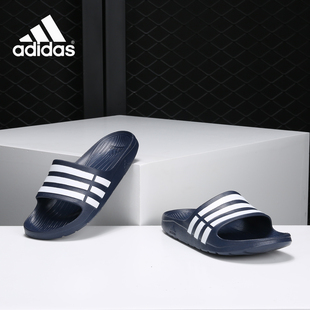 Adidas/阿迪达斯正品Duramo Slide户外轻便沙滩男女凉拖鞋 G15892