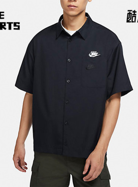 Nike/耐克正品 SWOOSH 印花男子宽松舒适透气翻领短袖 DX6308-010