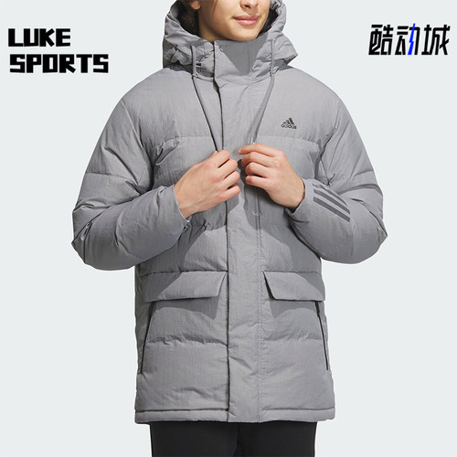 Adidas/阿迪达斯正品新款男子中长款连帽运动羽绒服IL8924