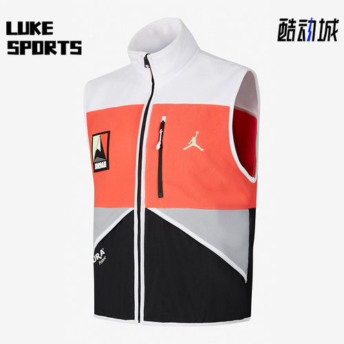 Nike/耐克正品JORDAN 男子运动休闲抓绒拼接马甲CW5985-100