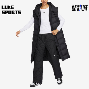 女子防风保暖长款 Nike 耐克正品 新款 连帽运动棉马甲FB8775