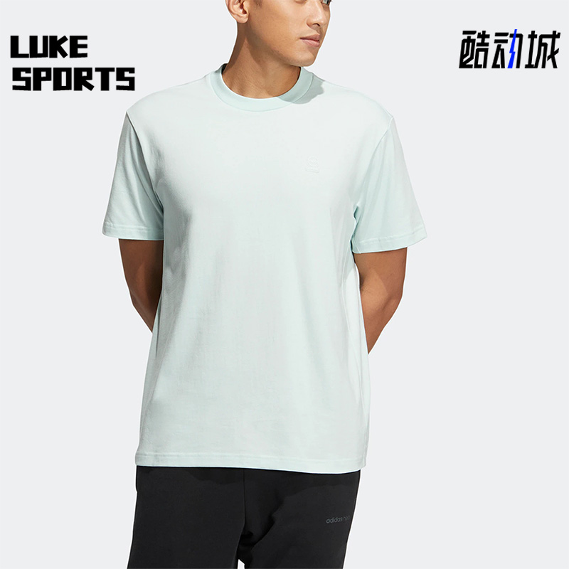 Adidas/阿迪达斯正品夏季neo男子圆领运动休闲短袖T恤 HS6814
