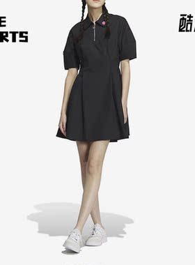 Adidas/阿迪达斯正品neo草莓熊女子新款运动翻领连衣裙IP4022