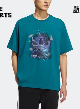 Adidas/阿迪达斯正品夏季三叶草男女休闲运动短袖T恤HM8028