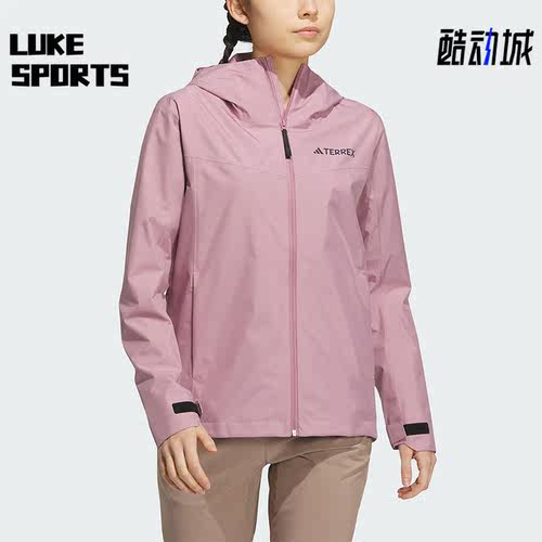 阿迪达斯正品女子连帽冲锋衣