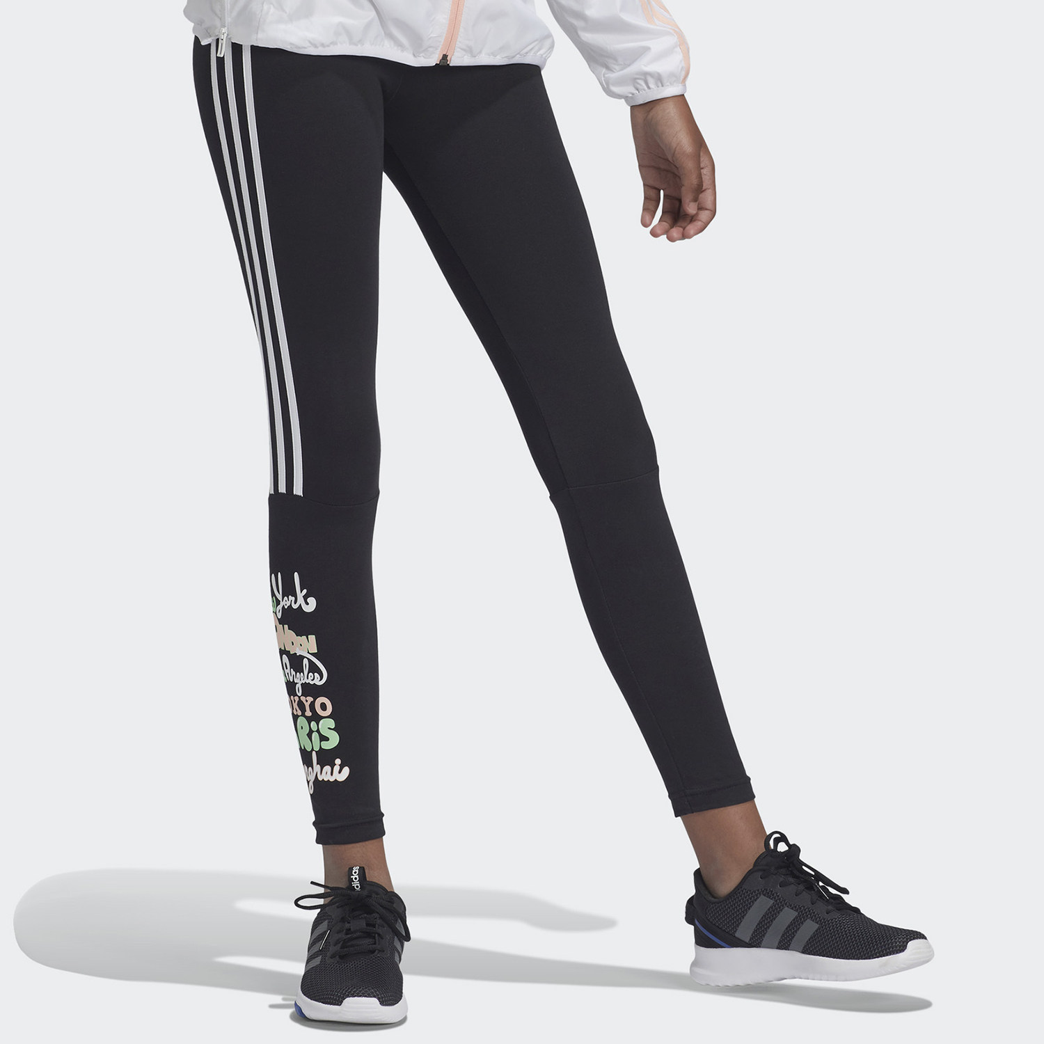 Adidas/阿迪达斯正品 CLEOFUS联名女童装训练运动紧身裤 GF0286
