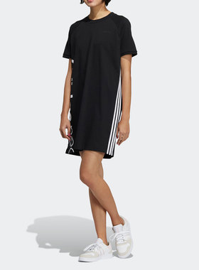 Adidas/阿迪达斯正品新款夏季女子短袖休闲运动连衣裙 H61974
