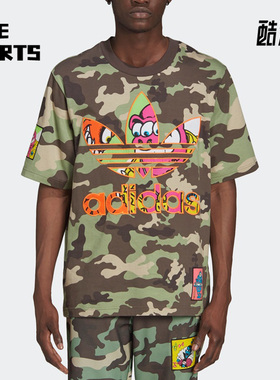 Adidas/阿迪达斯正品三叶草休闲男子时尚潮流短袖T恤 H53374