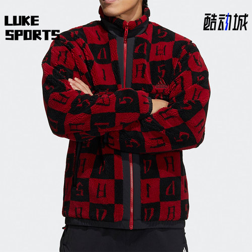 阿迪达斯正品摇粒绒保暖针织外套