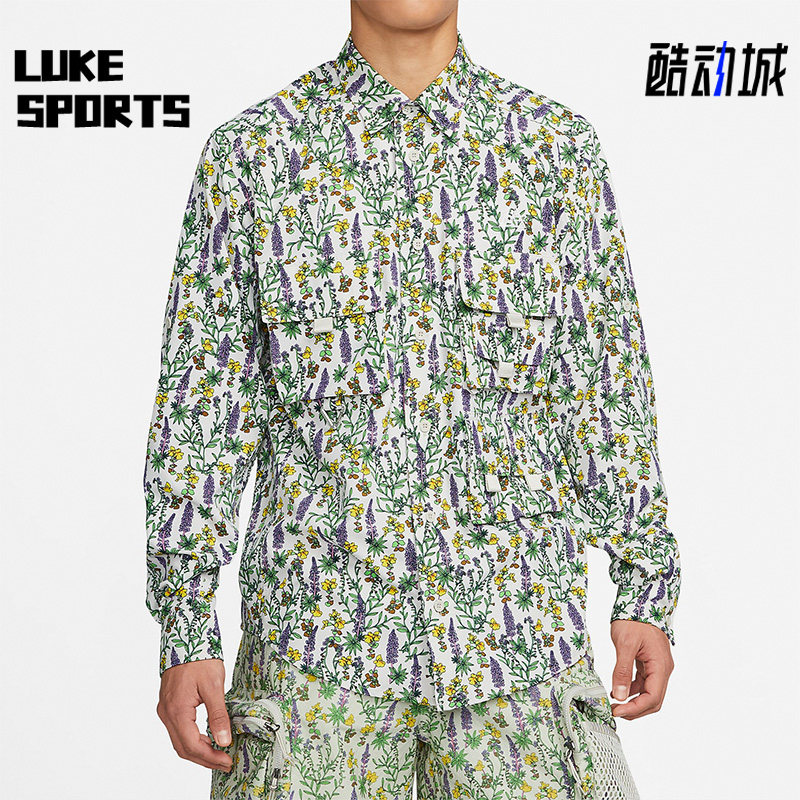 Nike/耐克正品夏季花卉满印透气男子运动翻领长袖T恤DN3942-072