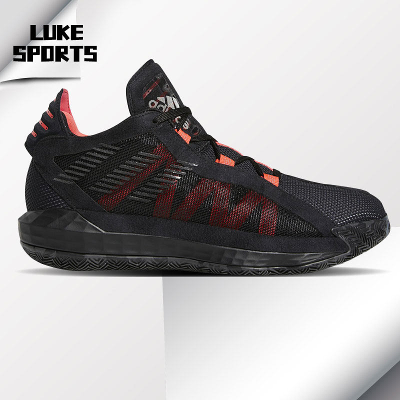 adidas/阿迪达斯新款dame 6利拉德6黑白红鸳鸯男篮球鞋ef9875