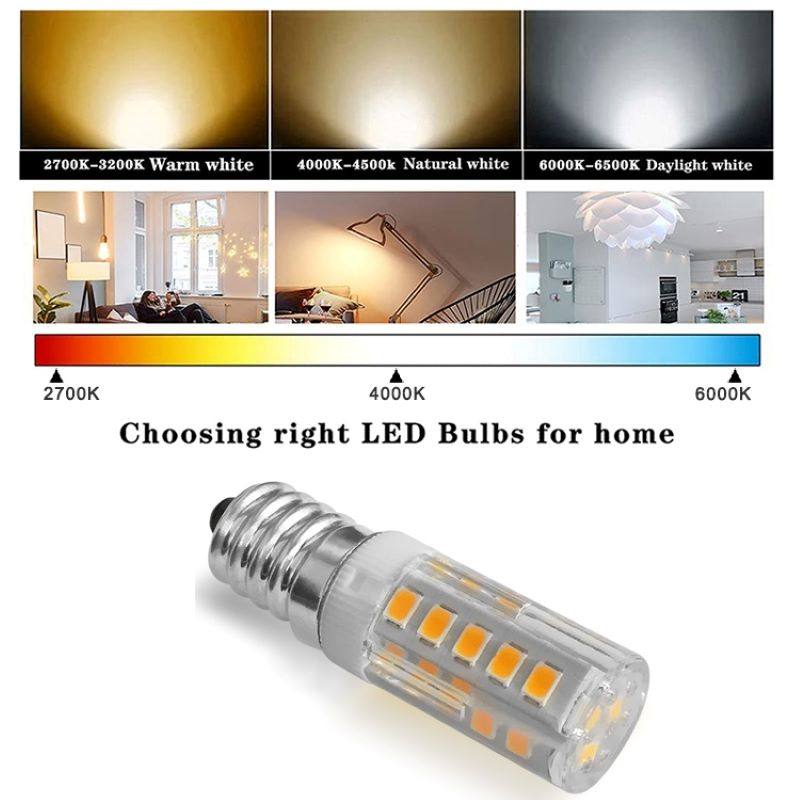 E14 LED灯可调光3W螺口LED指示灯AC220V白光暖光E12机械灯冰箱灯