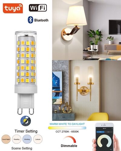 TUYA智能蓝牙G9LED灯WIFI调光G9