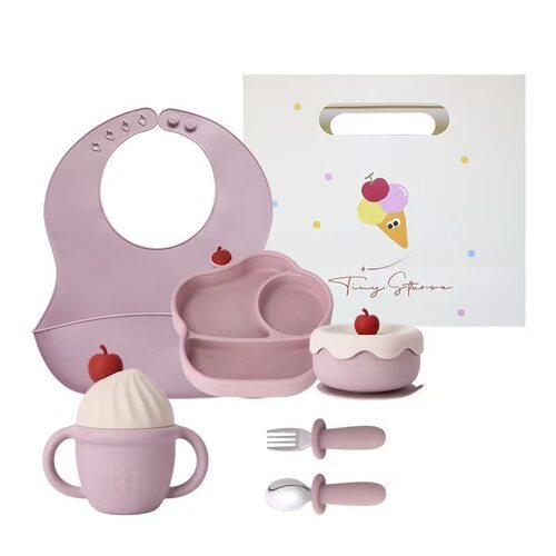 tinystarse硅胶宝宝餐具礼袋装