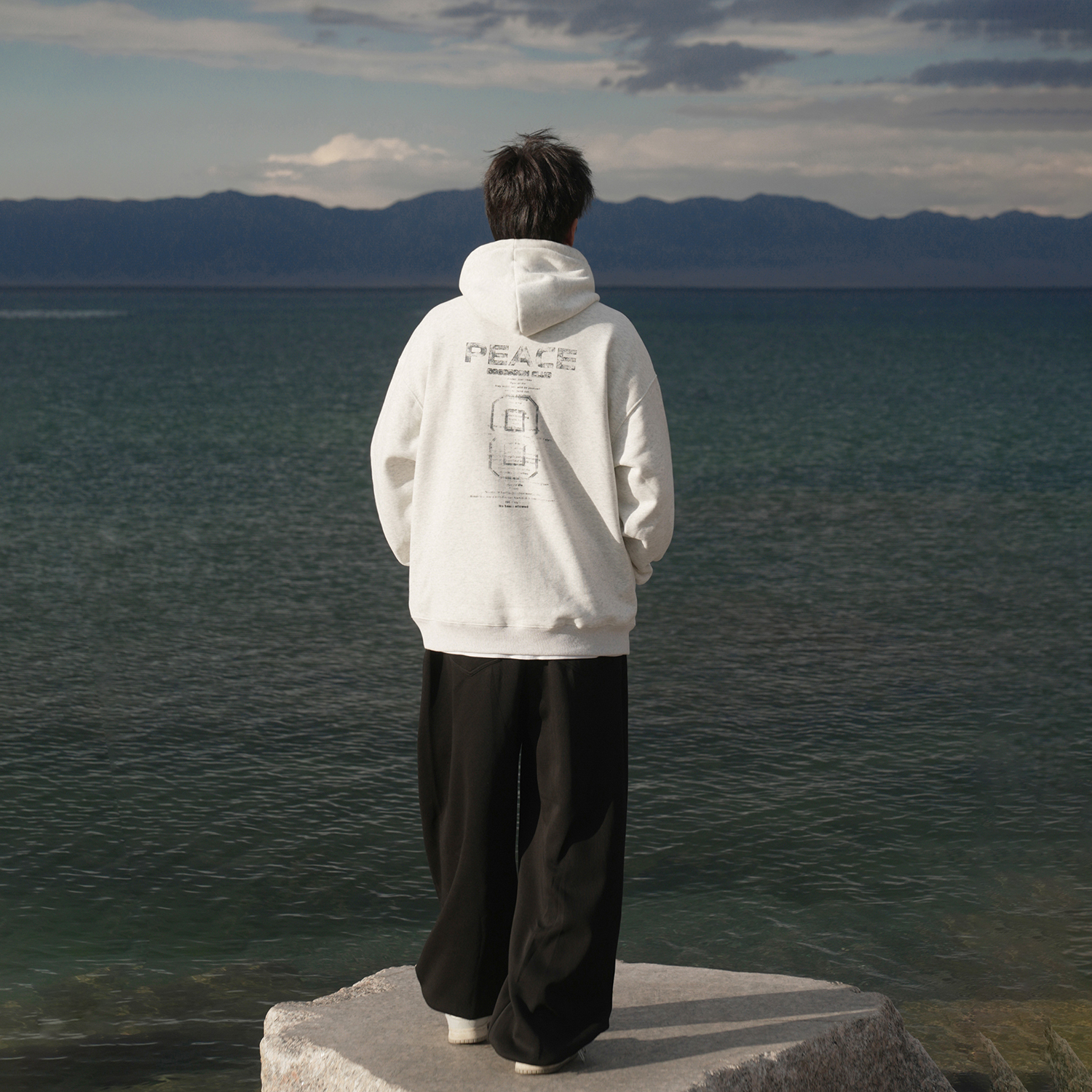 GOGOSOON加绒卫衣男430g新款2025秋冬外套连帽美式宽松休闲字母潮