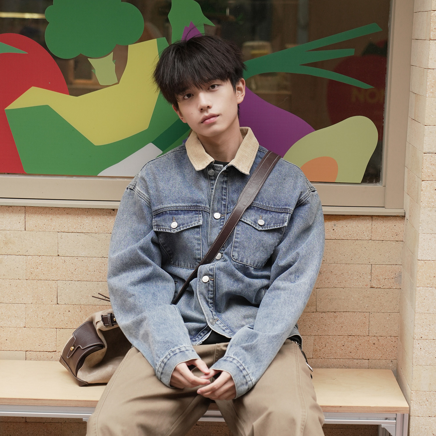 GOGOSOON翻领巴恩风猎装牛仔外套男2026新款春秋复古工装短款夹克,男装,牛仔外套,淘宝优惠券,粉丝福利购,淘宝优惠卷