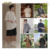 夏季 GOGOSOON短袖 T恤男2025新款 白色cleanfit宽松日系纯棉五分中