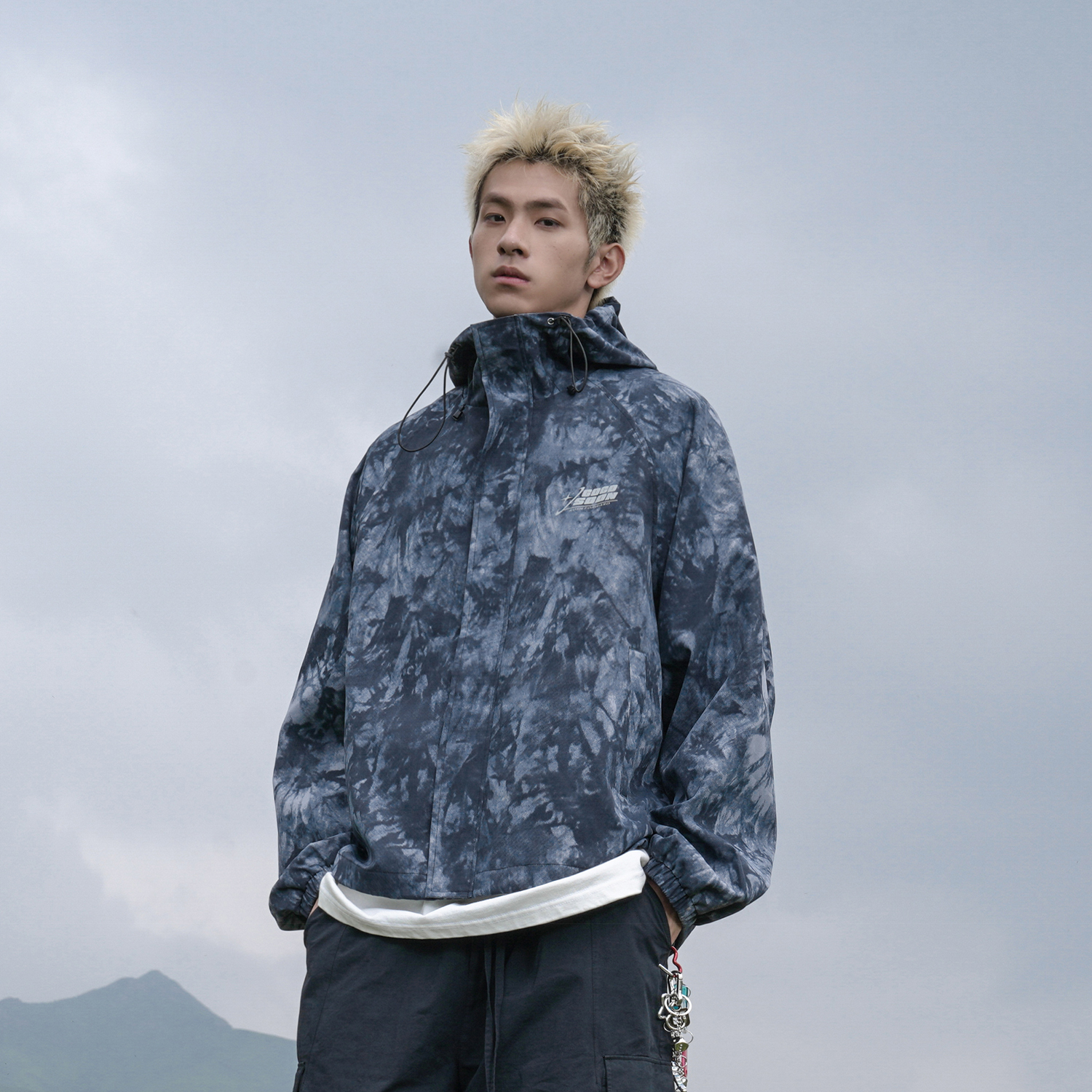 GOGOSOON连帽秋季宽松印花夹克