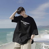 GOGOSOON纯棉短袖 宽松青少年oversize 重磅美式 T恤男新款 300g夏季