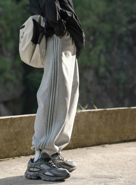 GOGOSOON男装370g青少年束脚运动卫裤春秋新款收脚休闲美式酷帅潮