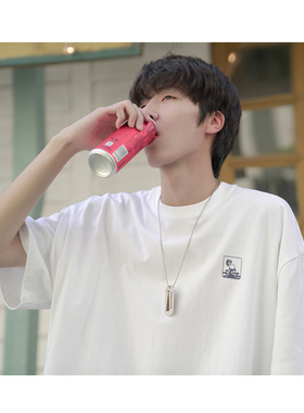 GOGOSOON短袖t恤男夏季新款230g男生衣服上衣男士小众美式白色Q