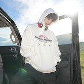 GOGOSOON卫衣男400g新款 春秋潮牌连帽青少年美式 印花宽松休闲Q